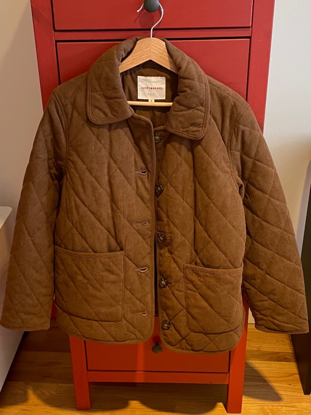 Lucky Brand Quilted Corduroy Barn Jacket Size Medium
